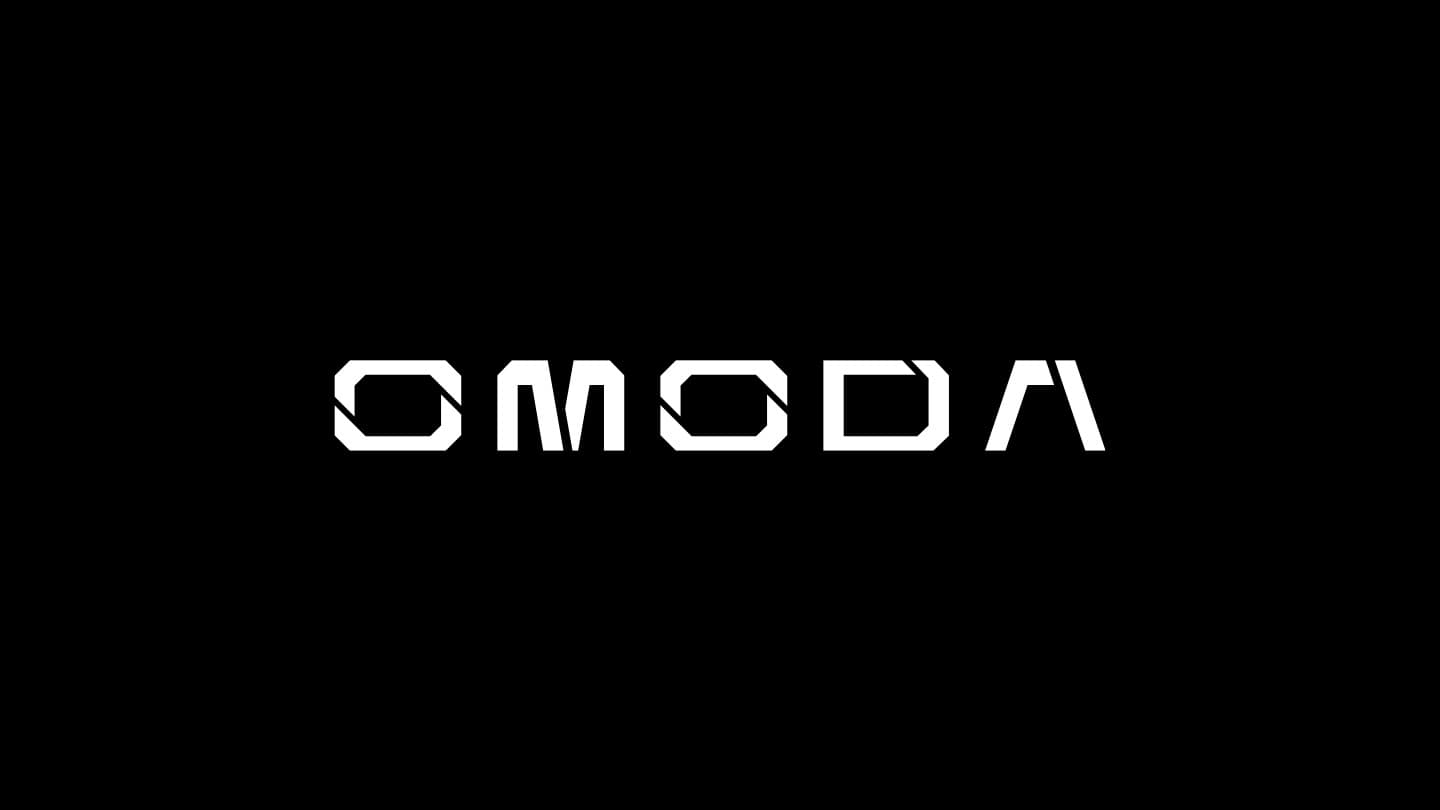 Hvidt OMDOA logo på sort baggrund