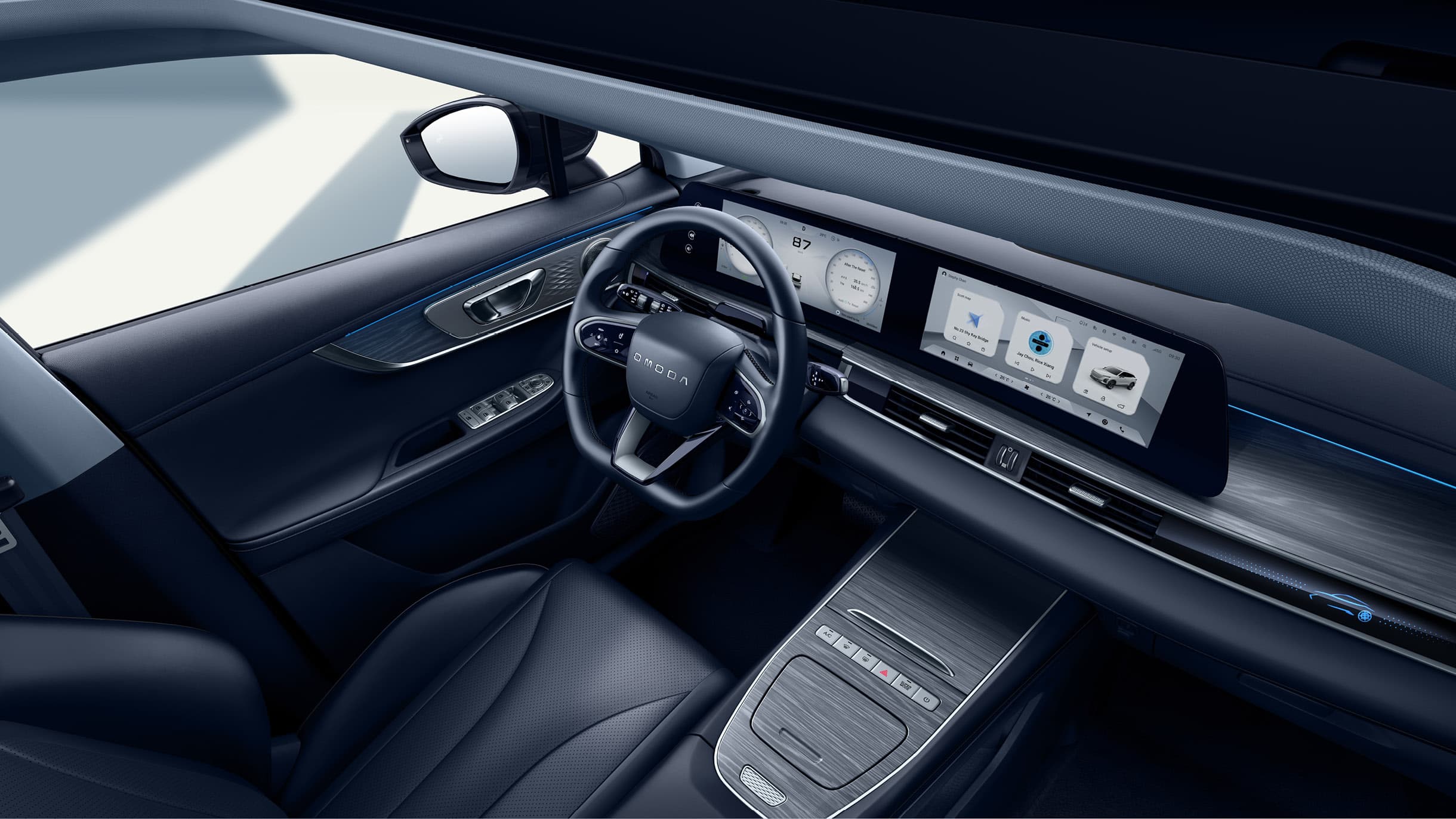 Rat og touchskærm i OMODA 5 EV