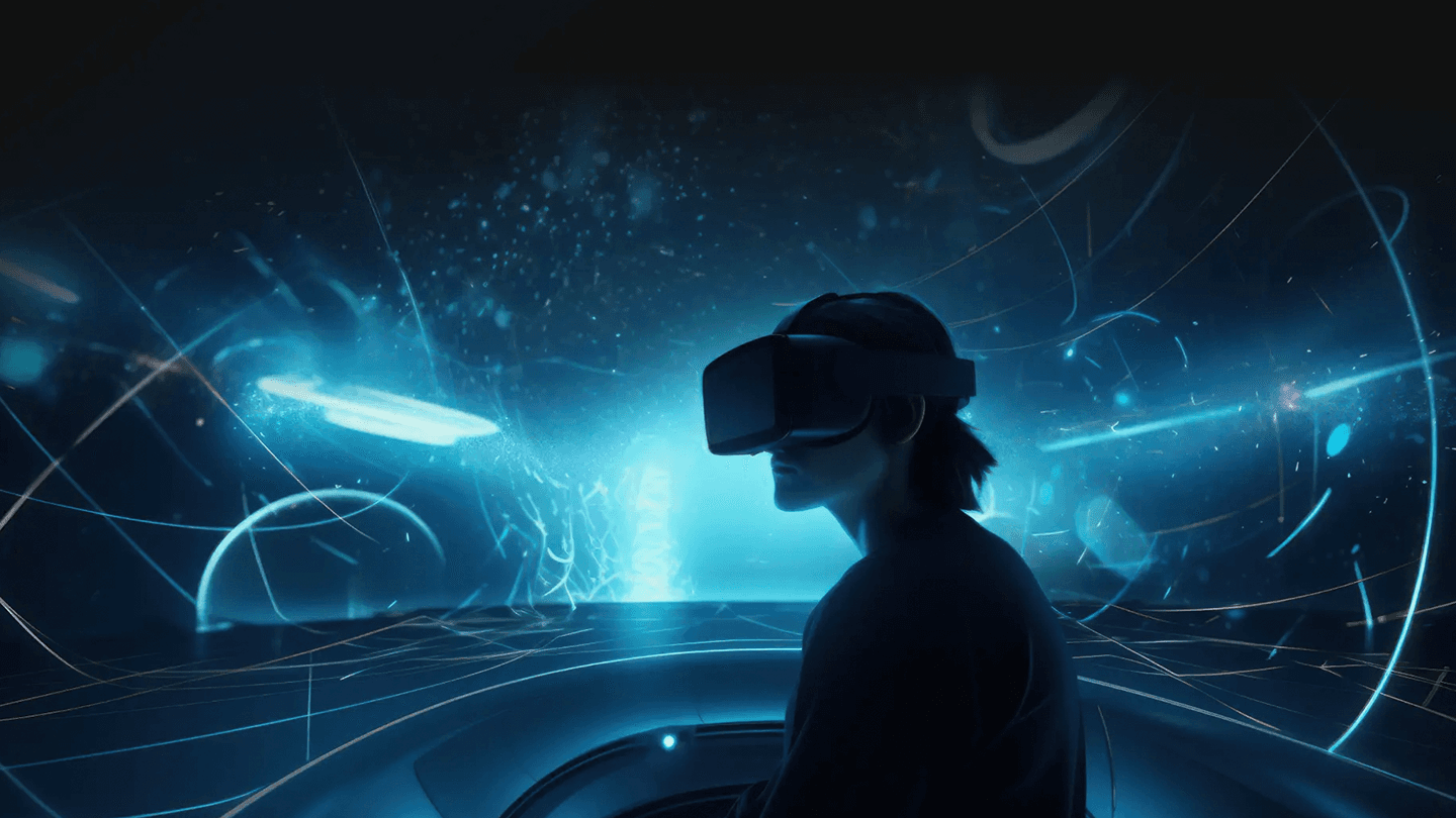 Mand med VR biller