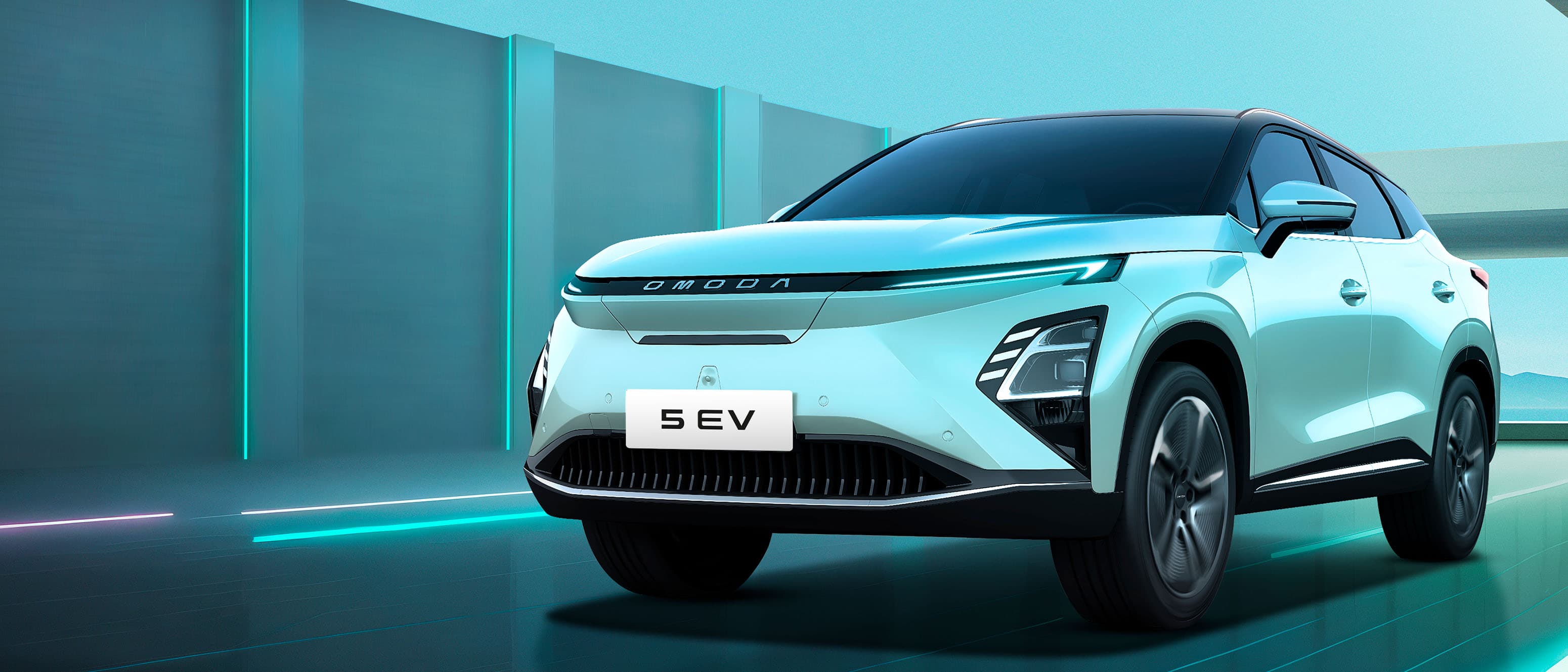 OMODA 5 EV set forfra
